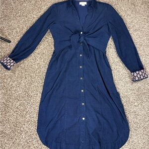 Anthropologie Dark Blue Long Sleeve Dress